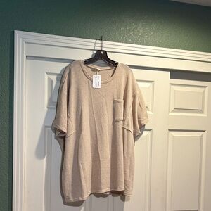 Pol waffle knit dolman sleeve top